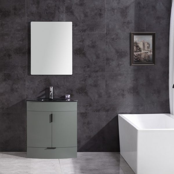 24 in. Bathroom Vanity, PVC - Pewter Green
