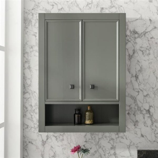 Pewter Green Toilet Topper Cabinet - 24 in. - 2 Doors - Stylish Storage Solution