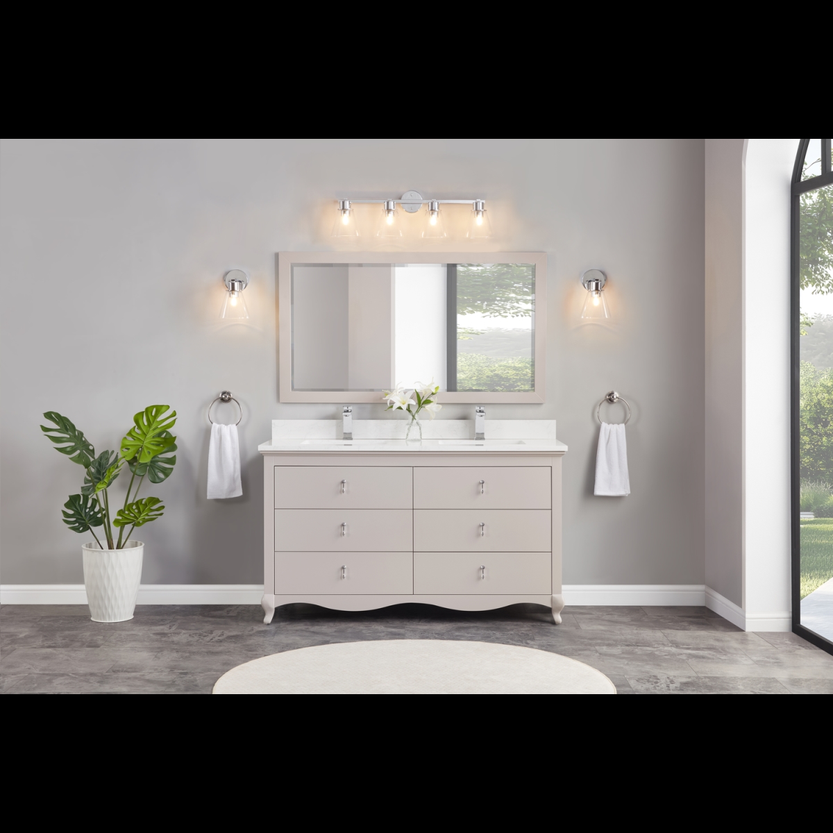 WS2512-60-DW 60 in. Dreamy White Finish Solid Wood Sink Vanity, 1 in. Artificial Stone Top