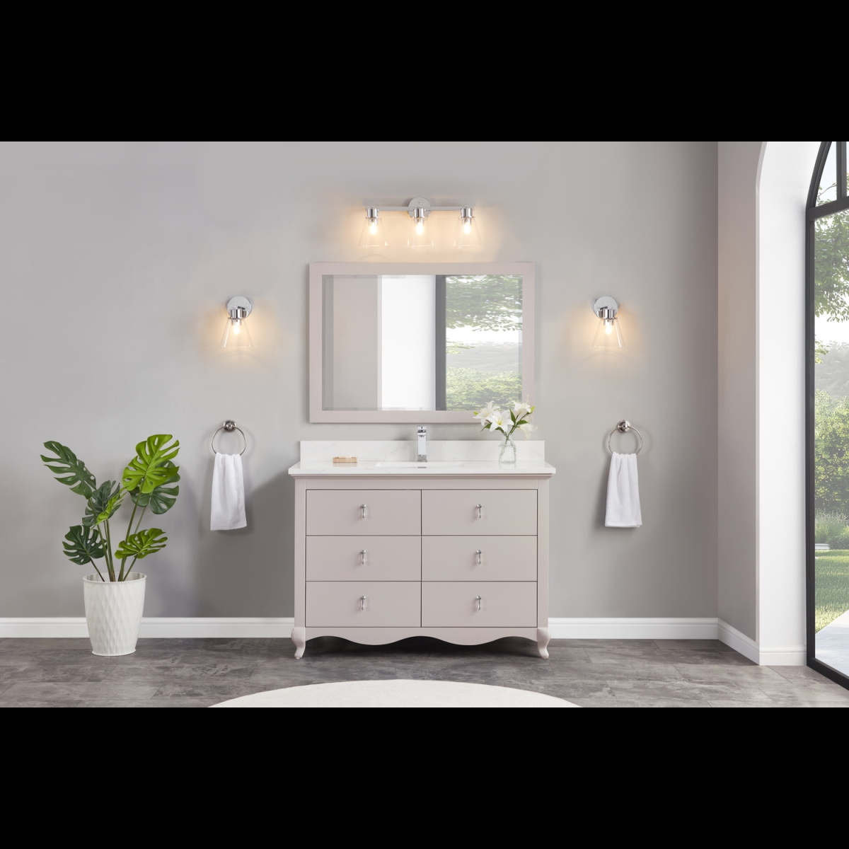 WS2512-48-DW 48 in. Dreamy White Finish Solid Wood Sink Vanity, 1 in. Artificial Stone Top