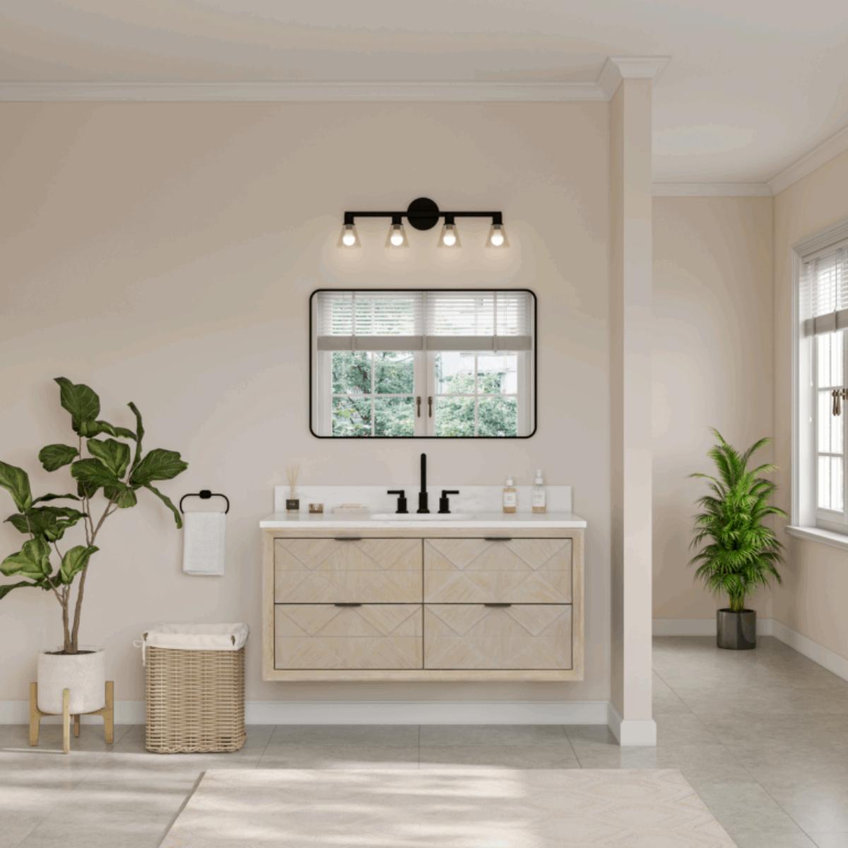 WH2848-WO 48 in. Sink Vanity with Whitewashed Oak & 1 in. Thick White Artificial Stone Top
