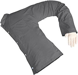 Picture of Living Health Products BFPB-007-Gry Boyfriend Pillow - The Original Arm Snuggle Companion Pillow&#44; Gray & White