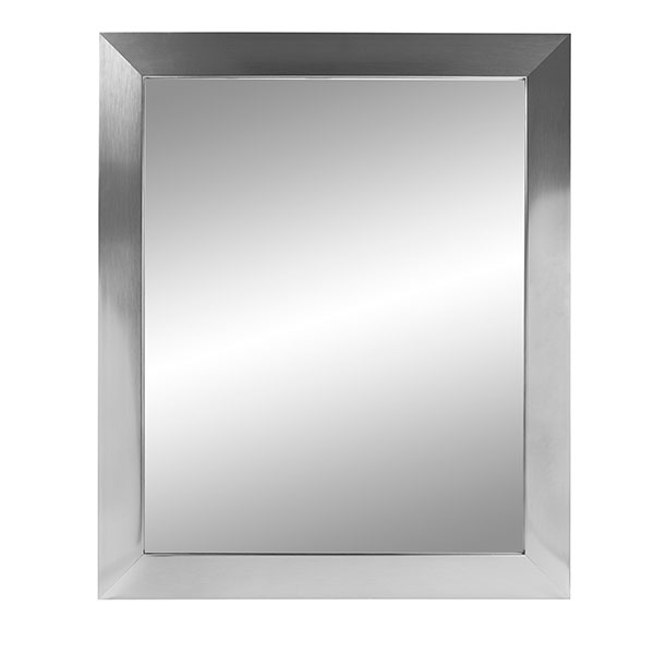 36 x 36 in. & 3 in. Flat Framed Wall Mirror, Satin Nickel