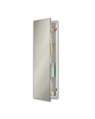735P34WH 12 x 36 in. 1 Door Pillar Narrow Body Frameless Medicine Cabinet with Adjustable Polished Stainless Steel