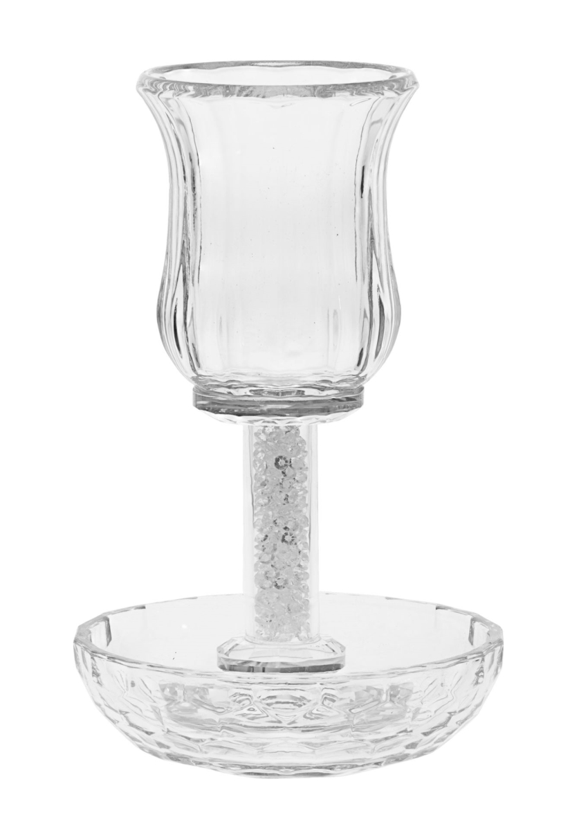 Picture of Legacy Judaica 1139 Kiddush Crystal Cup with Tray