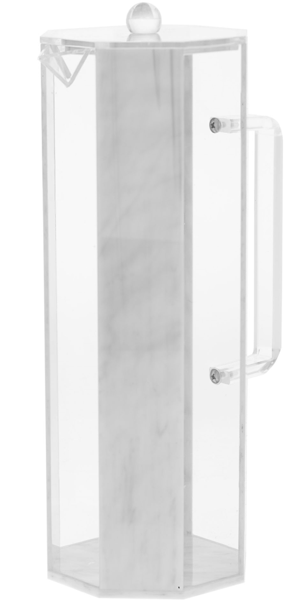 Lucite Marble Hexagon Pitcher - Multicolor - 91 oz - Elegant Design