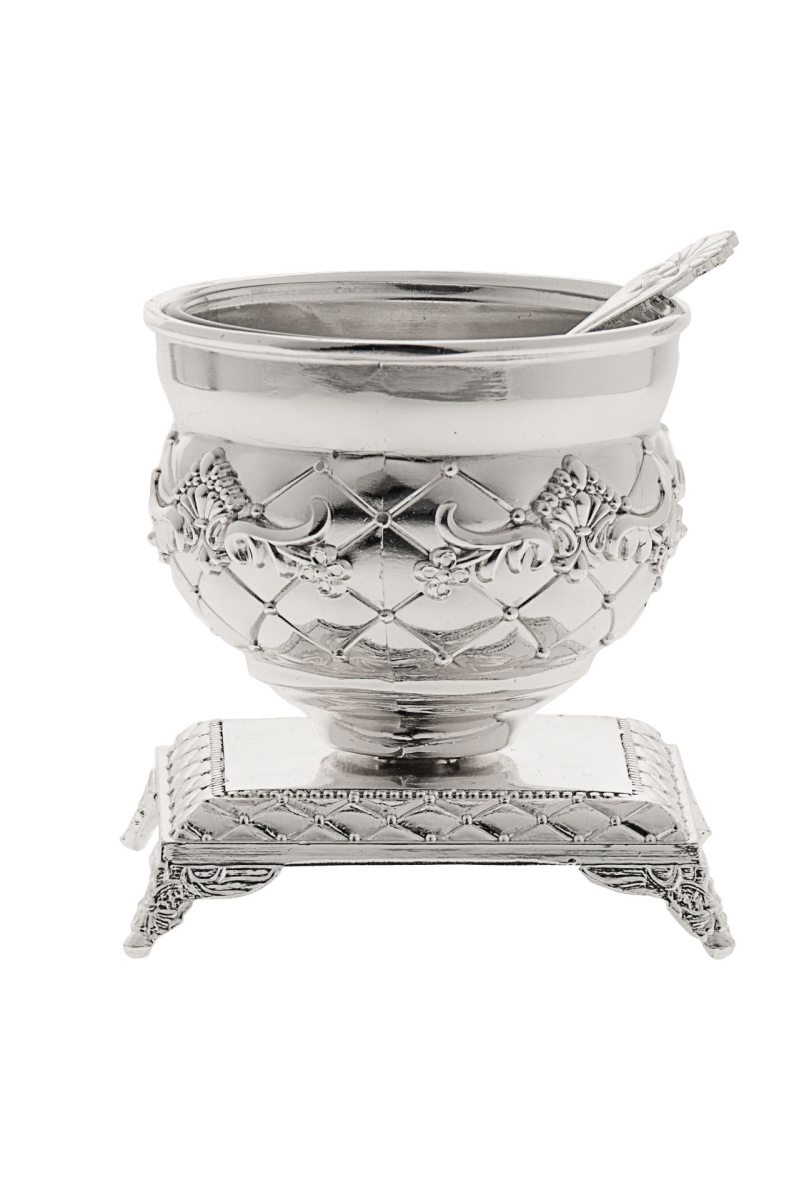 3010 Single Silver Plated Salt Holder with Spoon