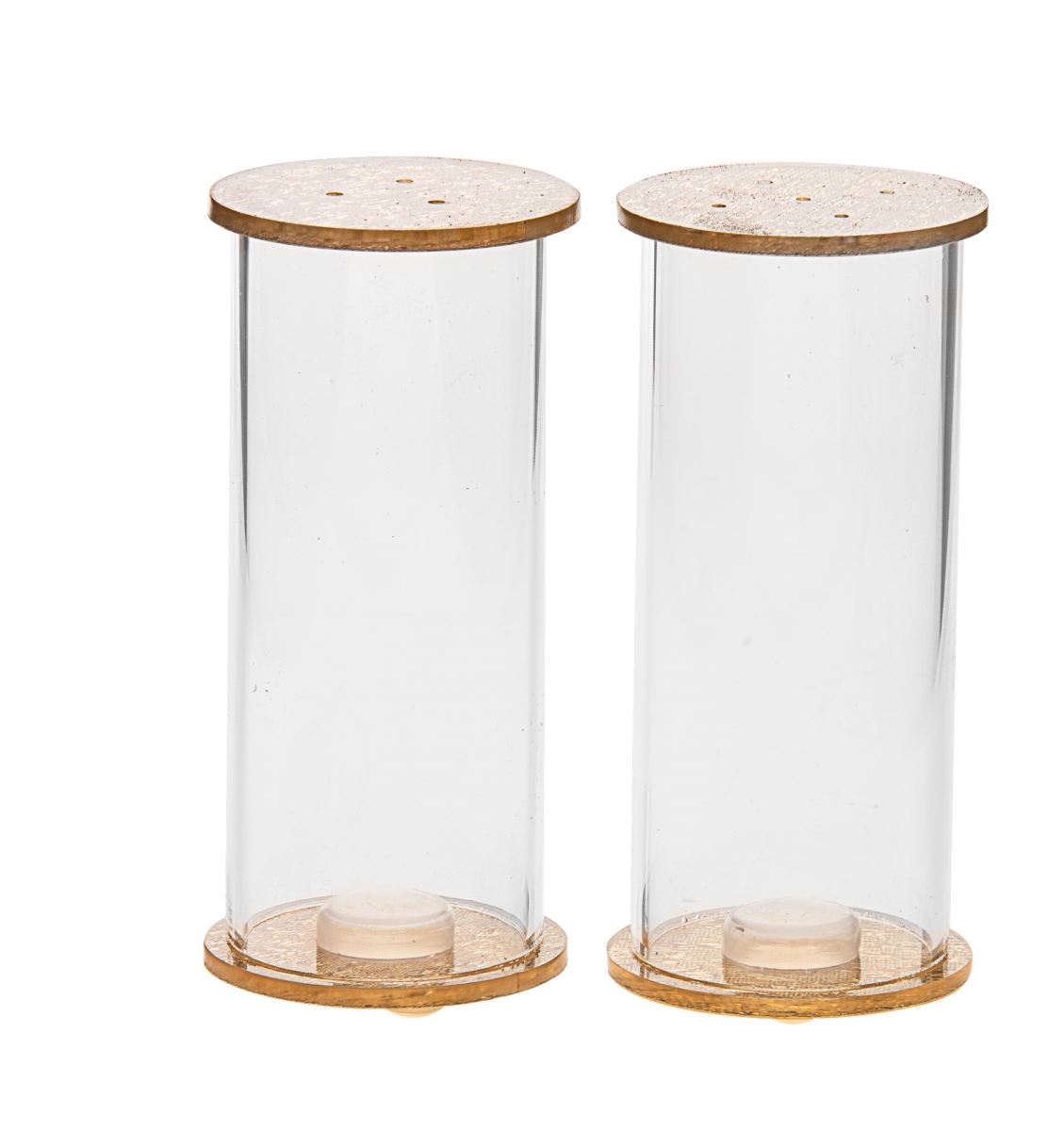 Picture of Legacy Judaica 3015-G Gold Round Lucite Salt & Pepper Shaker