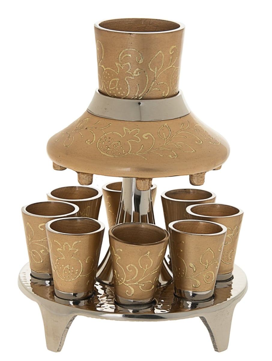 4704-G Enamel Gold Fountain with 8 Cups