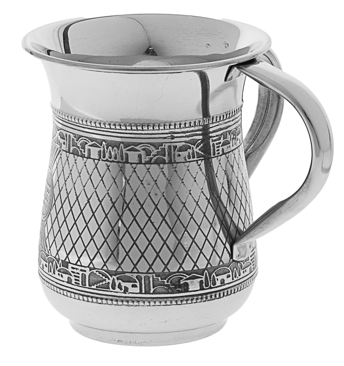 Picture of Legacy Judaica 5751 Stainless Steel Wash Cup with Jerusalem Belt