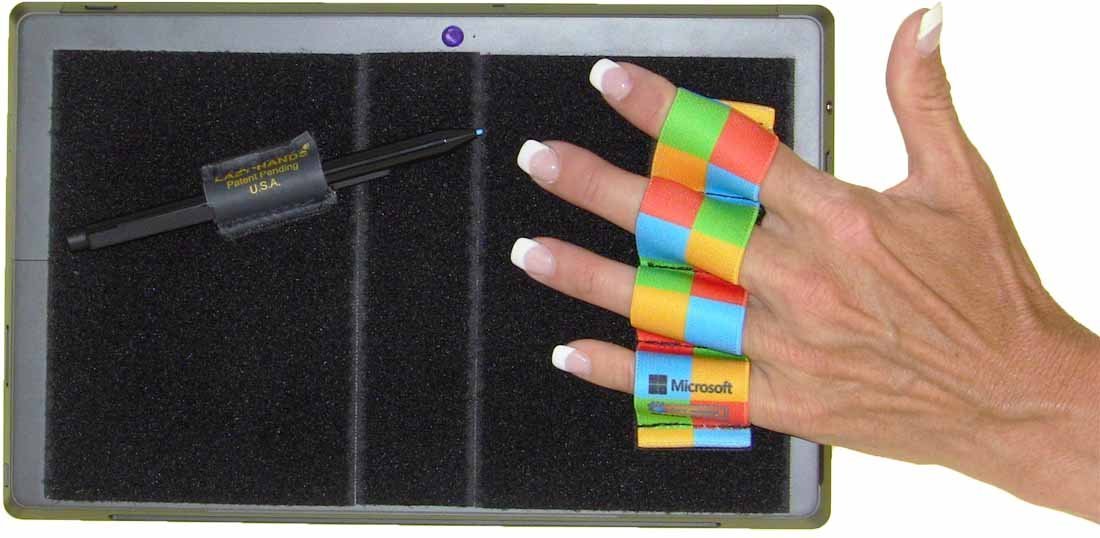 201581 Heavy-Duty 4-Loop Grip for MS Surface with Stylus Grip-Fits Most, Microsoft Colors Checkers