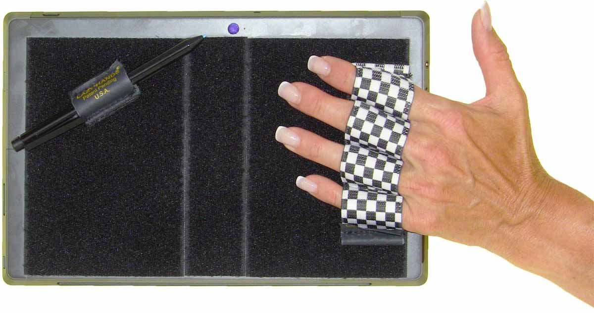 Heavy-Duty 4-Loop Grip for MS Surface with Stylus Grip - Black & White Checkers - Extra Large