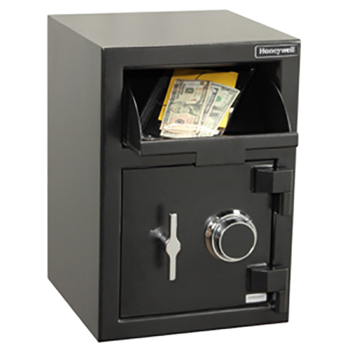 LH Licensed Products 5911 Honeywell Medium Steel Depository Security Safe with Combination Dial Lock  1.06 Cu Ft