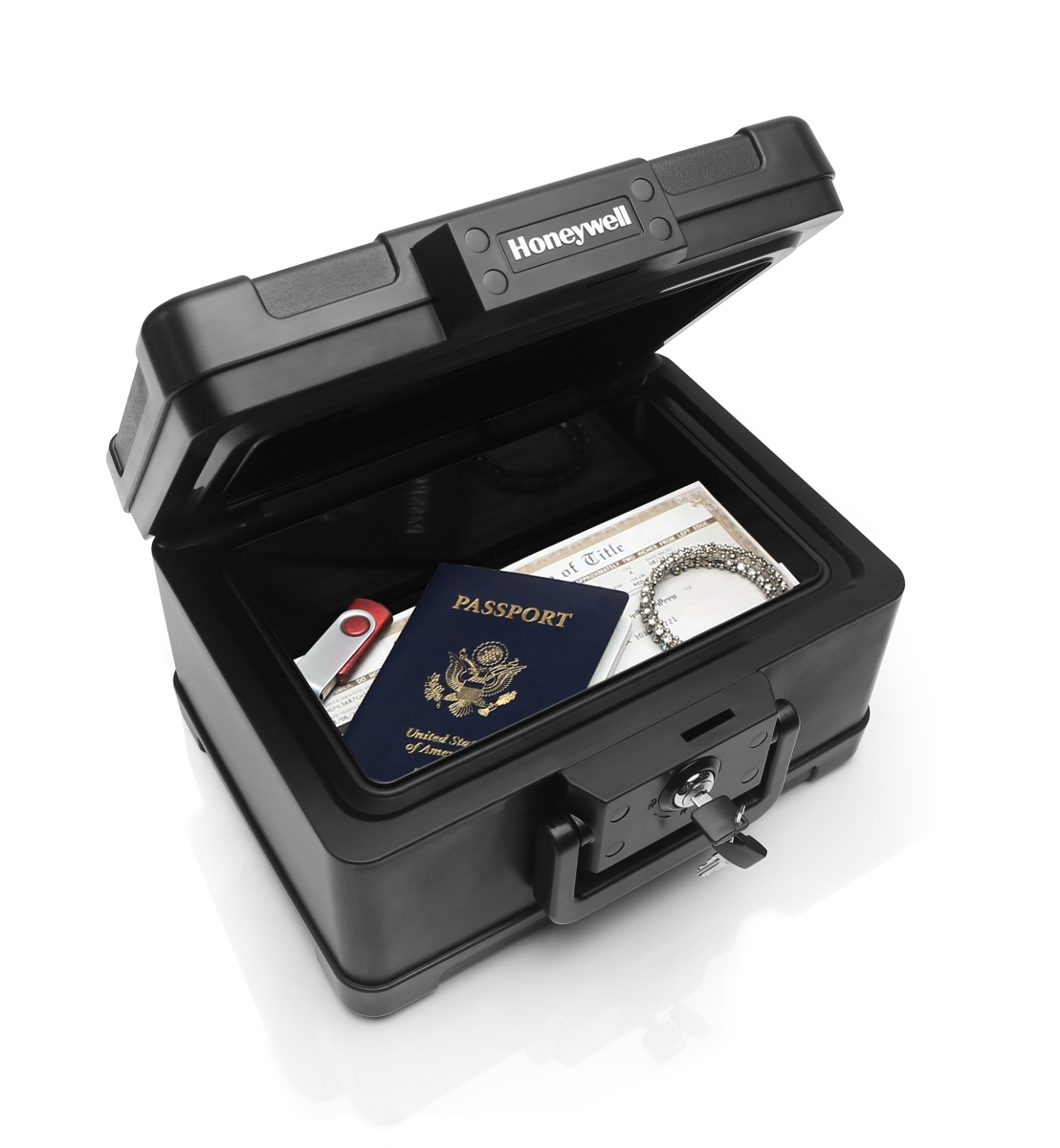 Small 30 Minute UL Rated Fire Safe Waterproof Safe Box Chest with Carry Handle, 0.15 Cu Ft