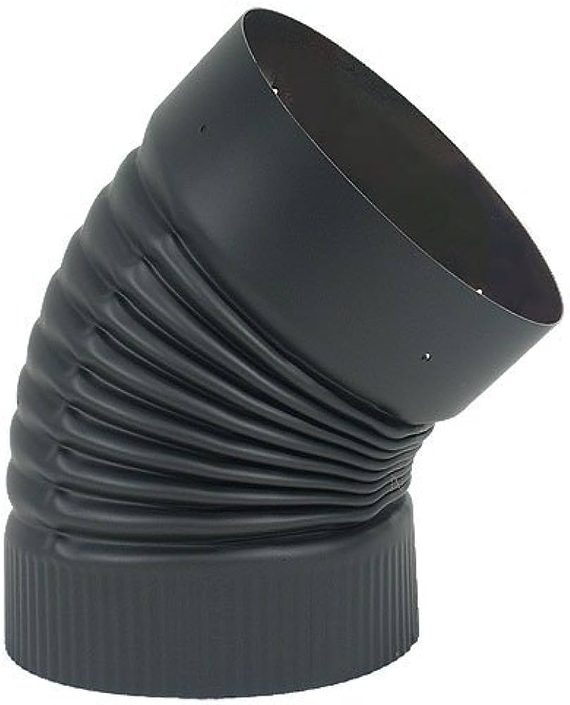 2611B 6 in. Non-Adjustable Black Elbow - 22 Gauge
