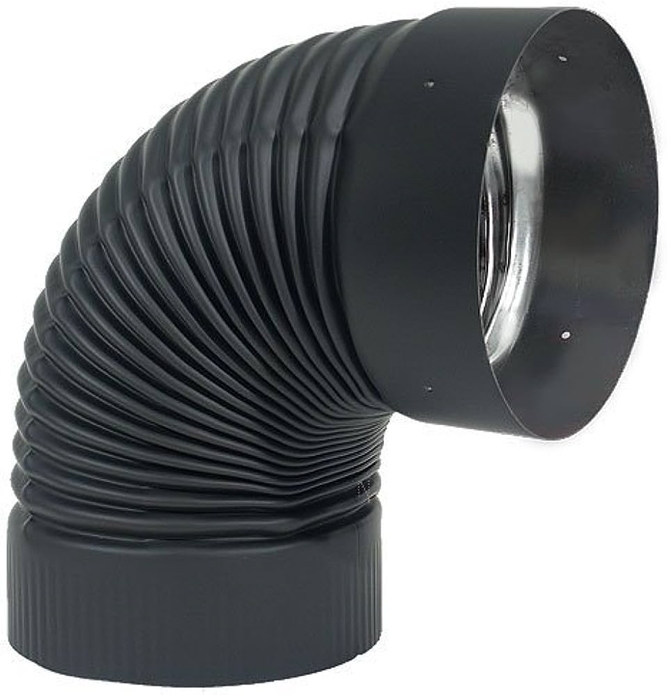 Picture of Heat-Fab 2814B 8 in. 90 deg Elbow Black Stove Pipe - 22 Gauge