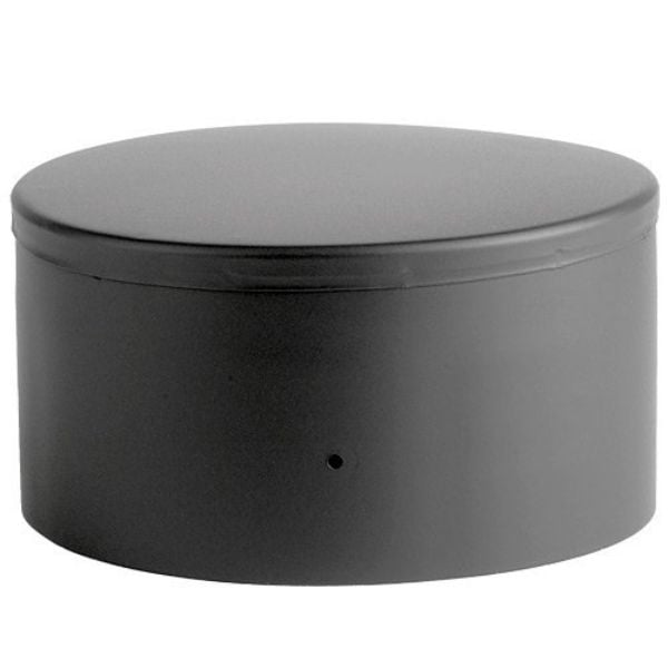 8 in. 22 Gauge Black Stove Pipe Tee Cap
