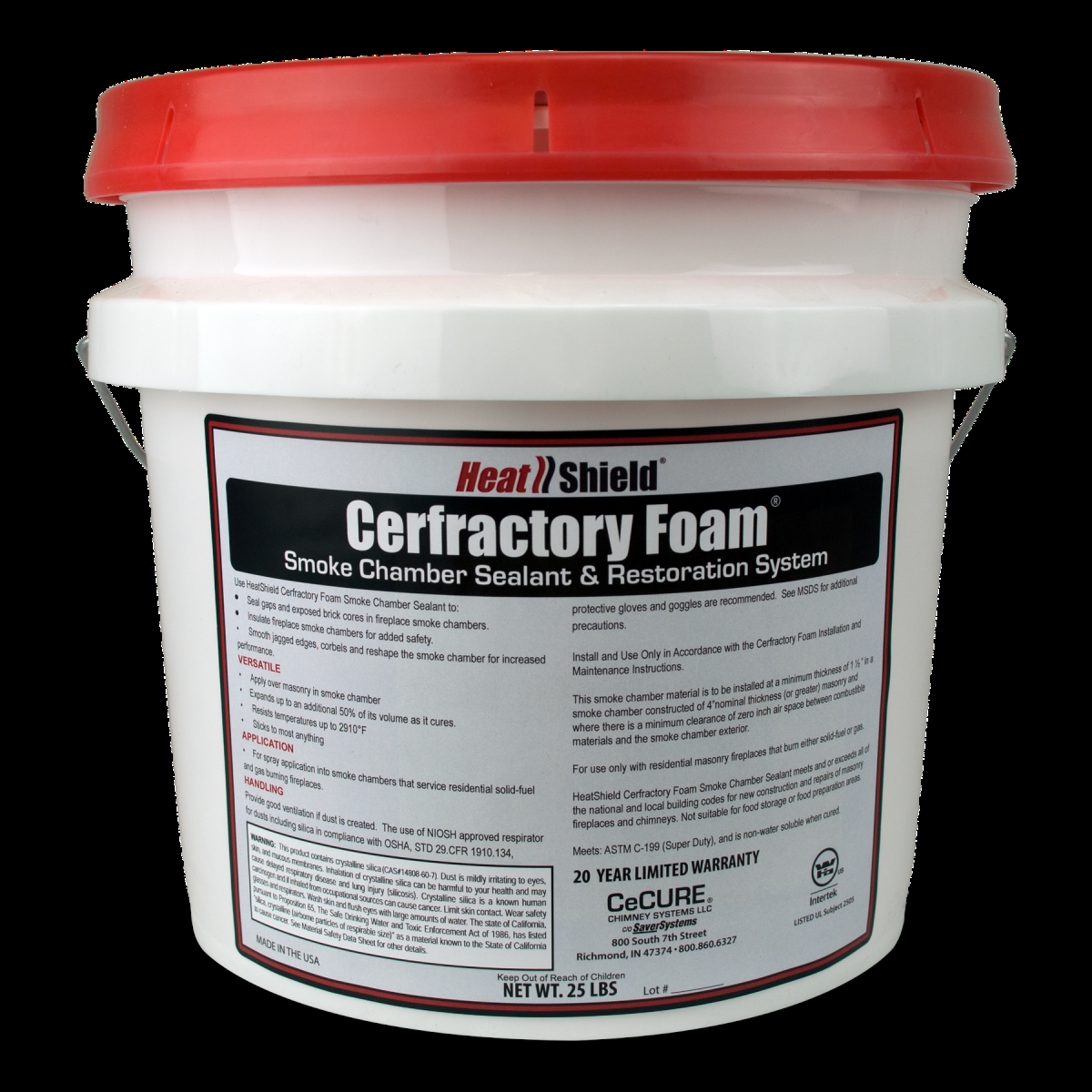25 lbs Heat Shield Refractory Foam Smoke Chamber Sealant & Restoration System