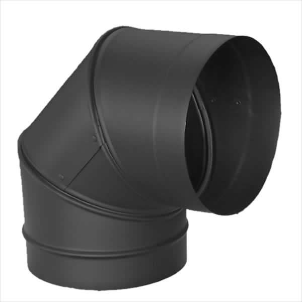 Adjustable Black Elbow - 6 in. - 90 Degree - Durable 22-Gauge Steel