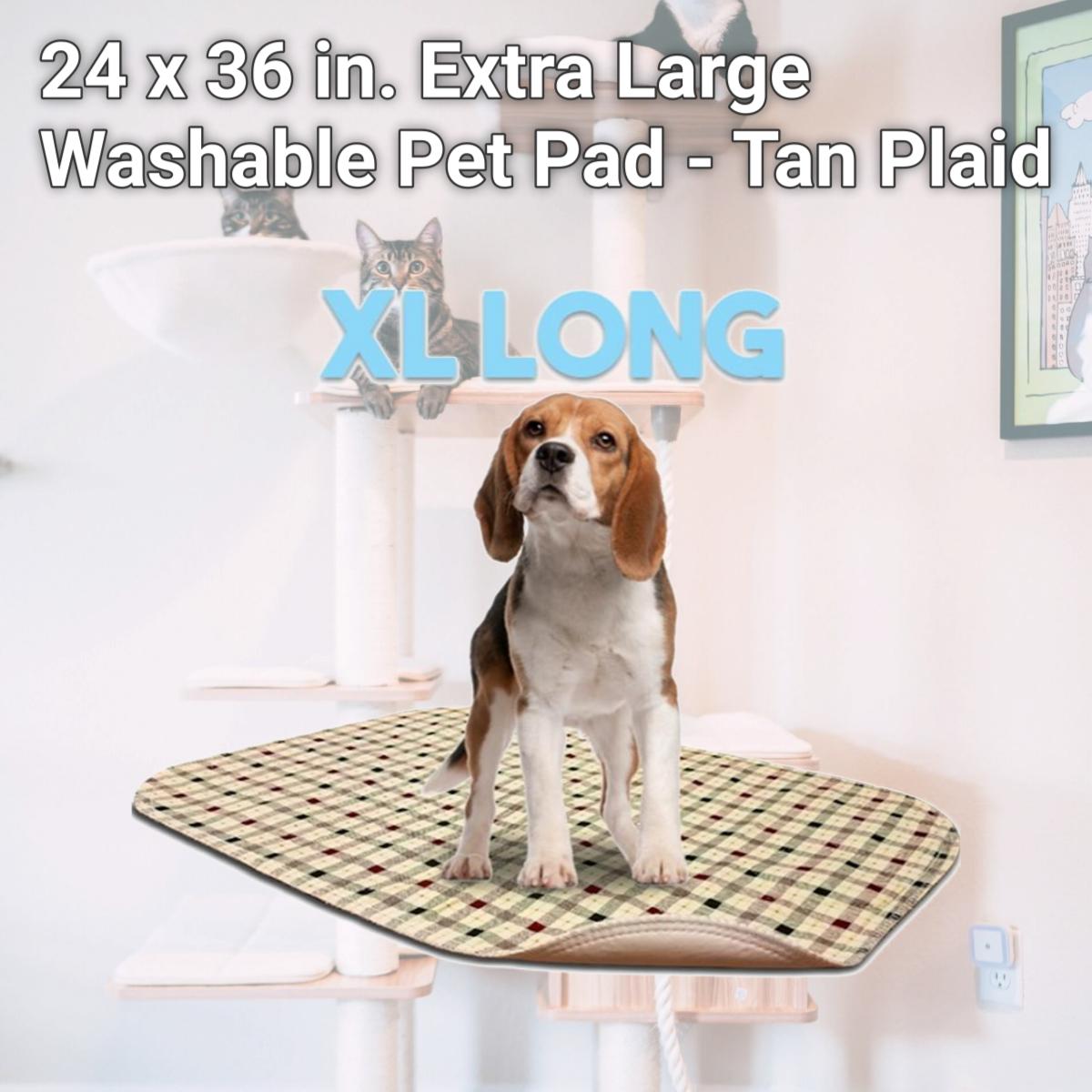 Picture of Lennypads 2436LPT 24 x 36 in. Extra Large Washable Pet Pad - Tan Plaid