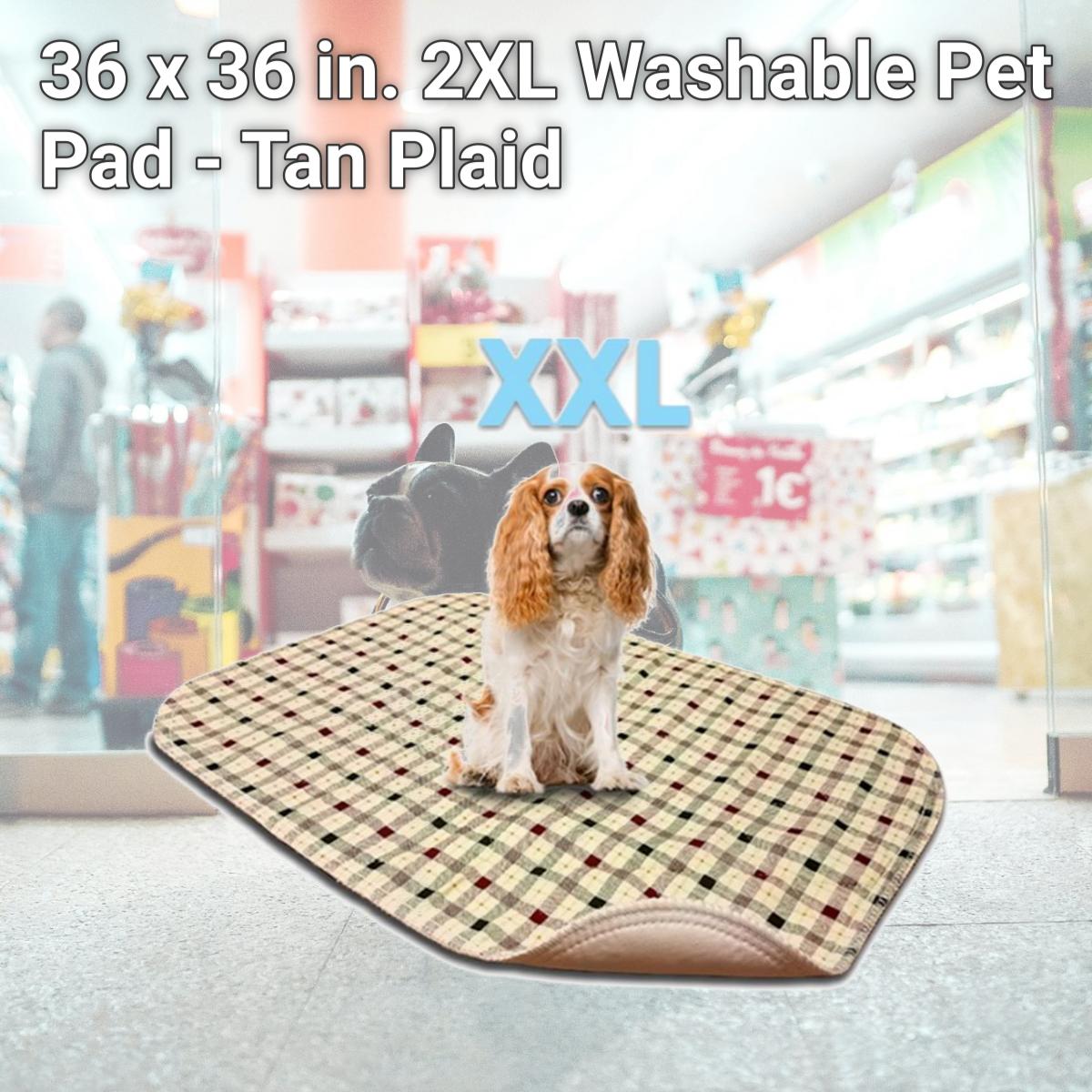 Picture of Lennypads 3636LPT 36 x 36 in. 2XL Washable Pet Pad - Tan Plaid