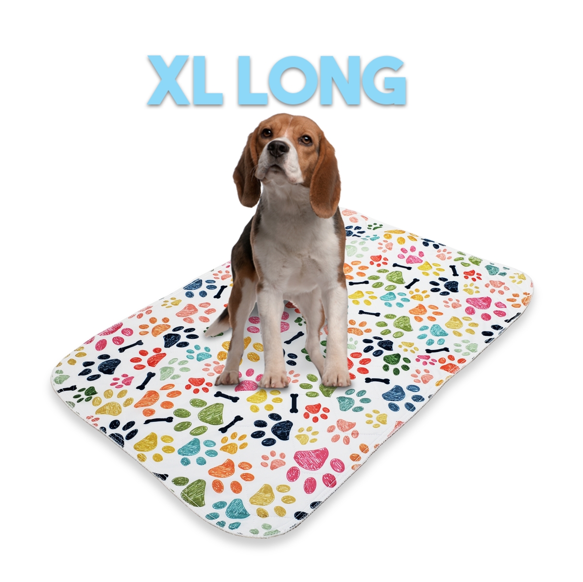 2436DLPC  Designer Washable Potty Pad XL Long 24' x 36' Multi Color Paw Print