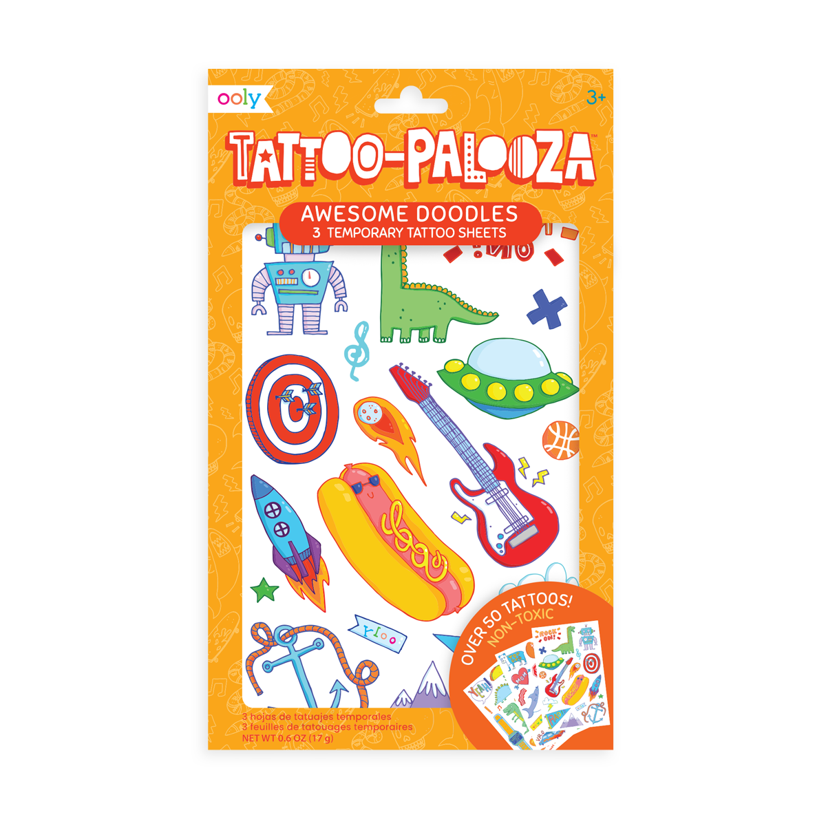 Picture of Ooly 176-002 Tattoo Palooza Temporary Tattoos - Awesome Doodles