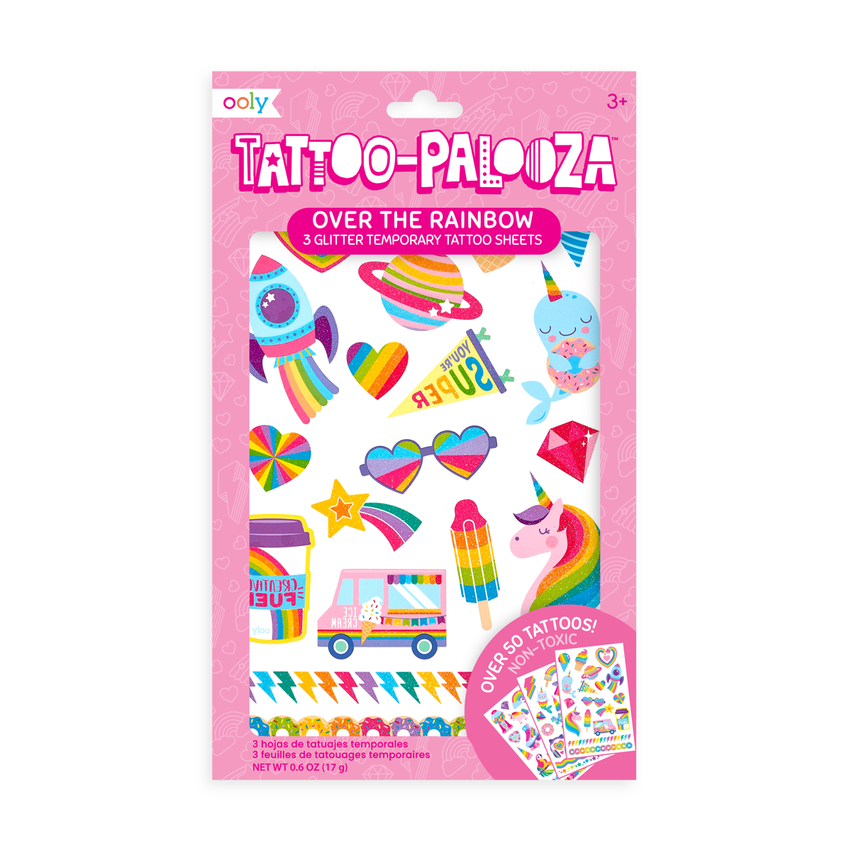 Picture of Ooly 176-003 Tattoo Palooza Temporary Tattoos - Over The Rainbow