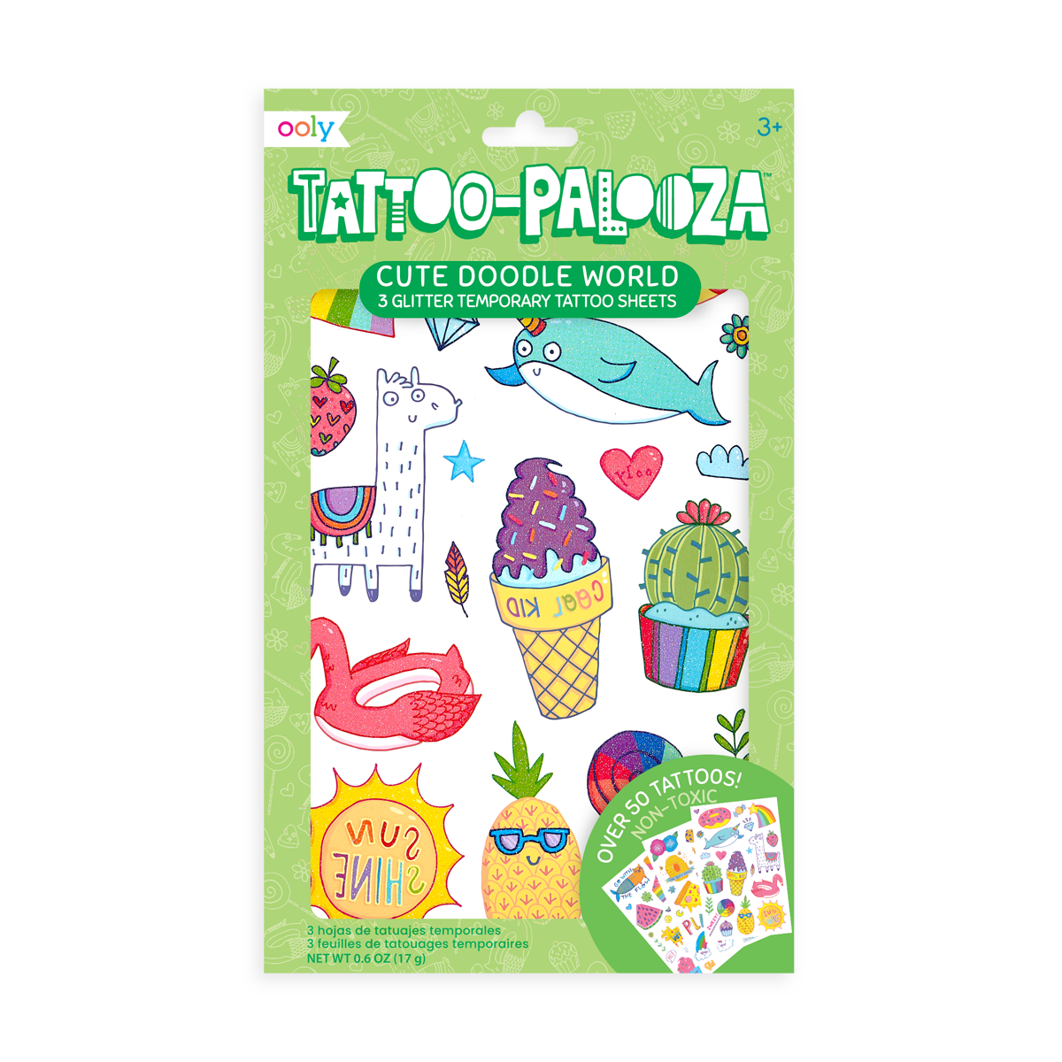 Picture of Ooly 176-004 Tattoo Palooza Temporary Tattoos - Cute Doodle World