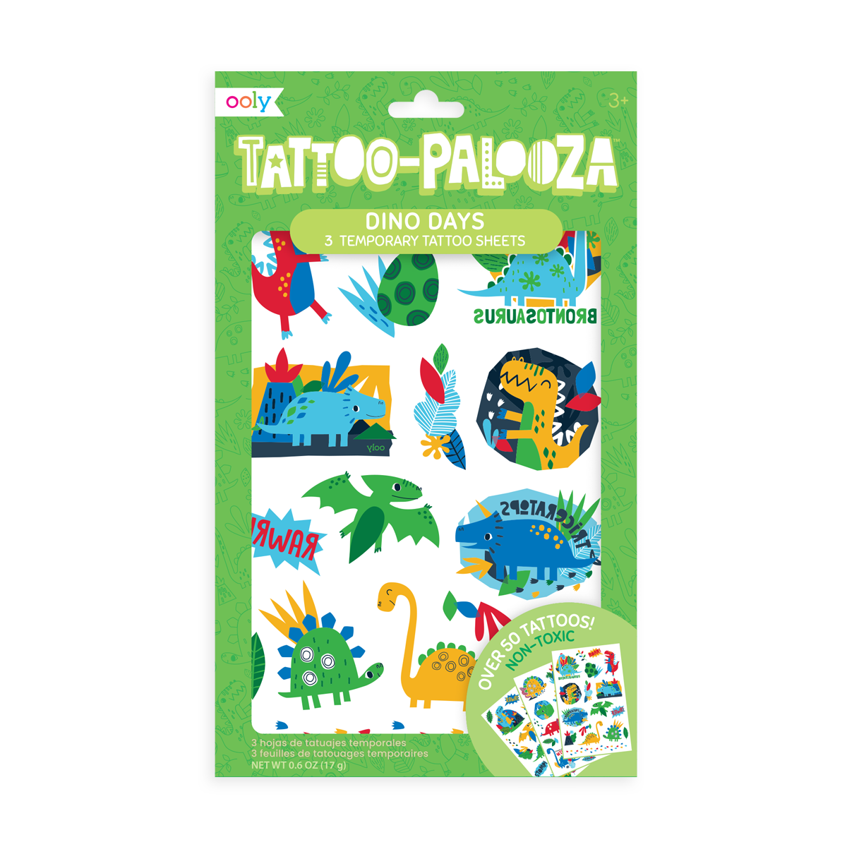 Picture of Ooly 176-008 Tattoo Palooza Temporary Tattoos - Dino Days