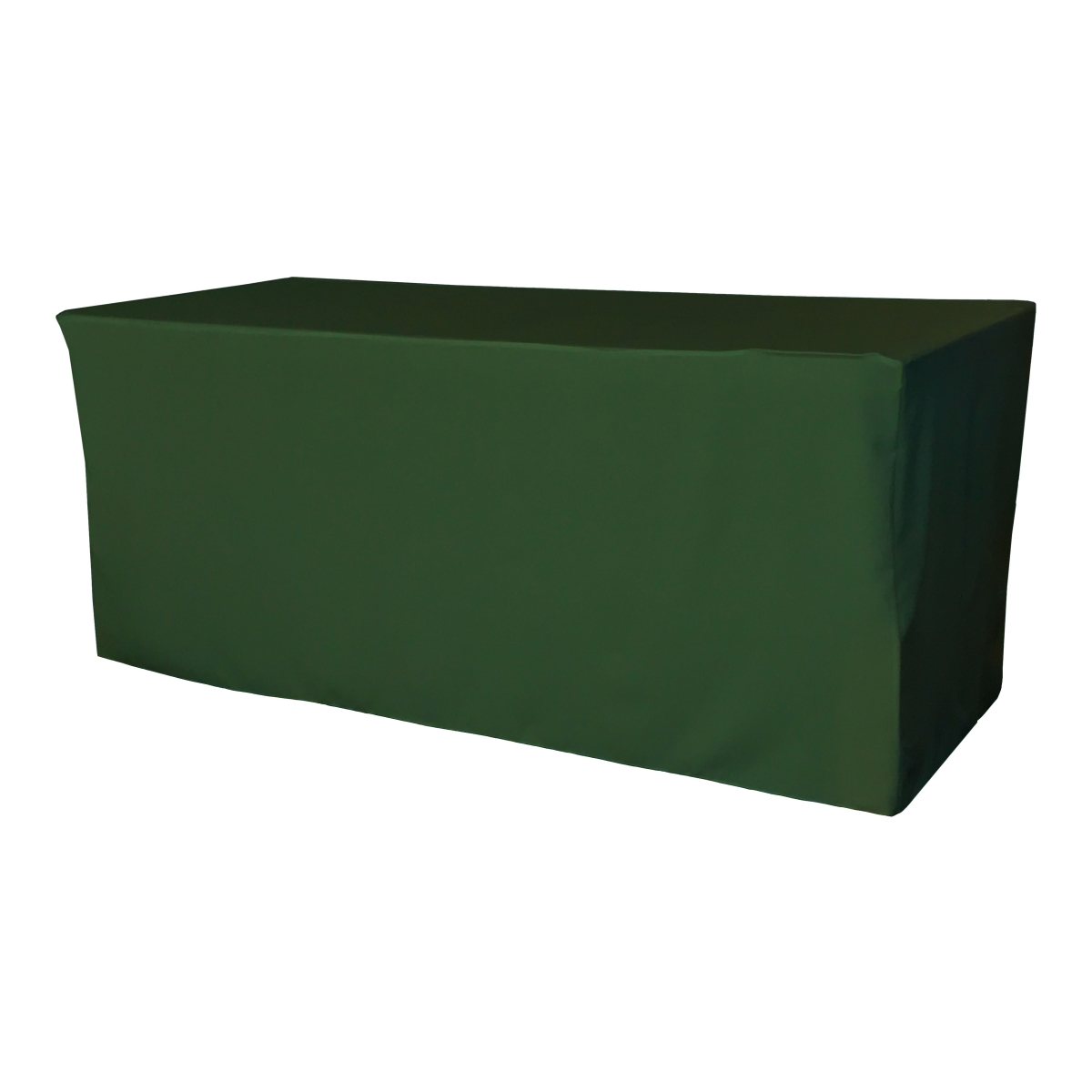 TCpop-fit-72x24x30-GreenHuP20 2.1 lbs Polyester Poplin Fitted Tablecloth, Hunter Green -  LA Linen, TCpop_fit_72x24x30_GreenHuP20