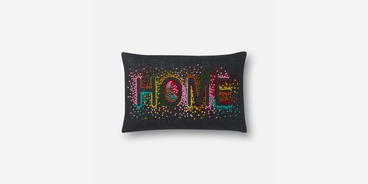 PSETP0560BLMLPIL5 13 x 21 in. Poly Insert Pillow with Cover - Black & Multicolor, 1 lbs