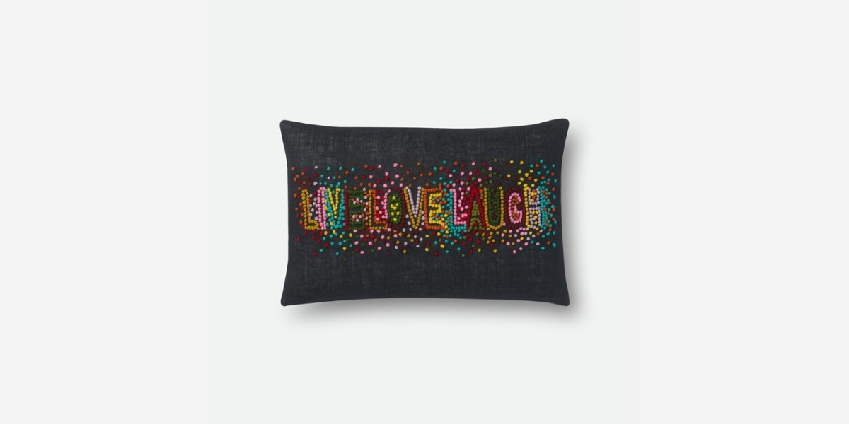DSETP0561BLMLPIL5 13 x 21 in. Down Insert Pillow with Cover - Black & Multicolor, 2 lbs