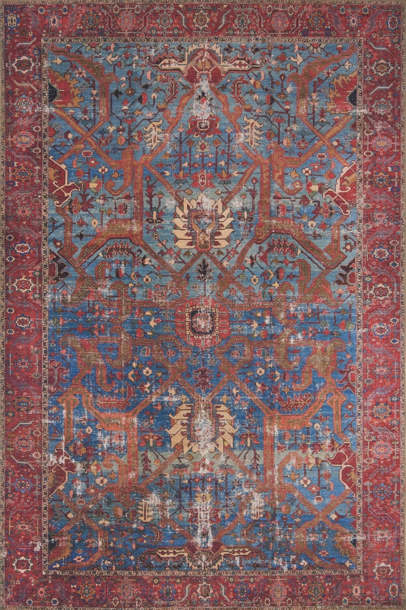 5 ft. x 7 ft. 6 in. Loren Hand Knotted Rug, Blue & Red