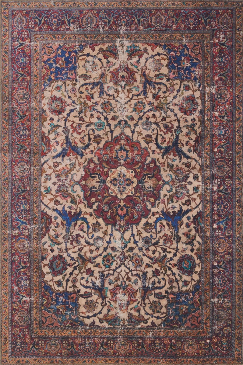LORELQ-11SAML160S 1 ft. 6 in. x 1 ft. 6 in. Loren Hand Knotted Rug, Sand & Multi