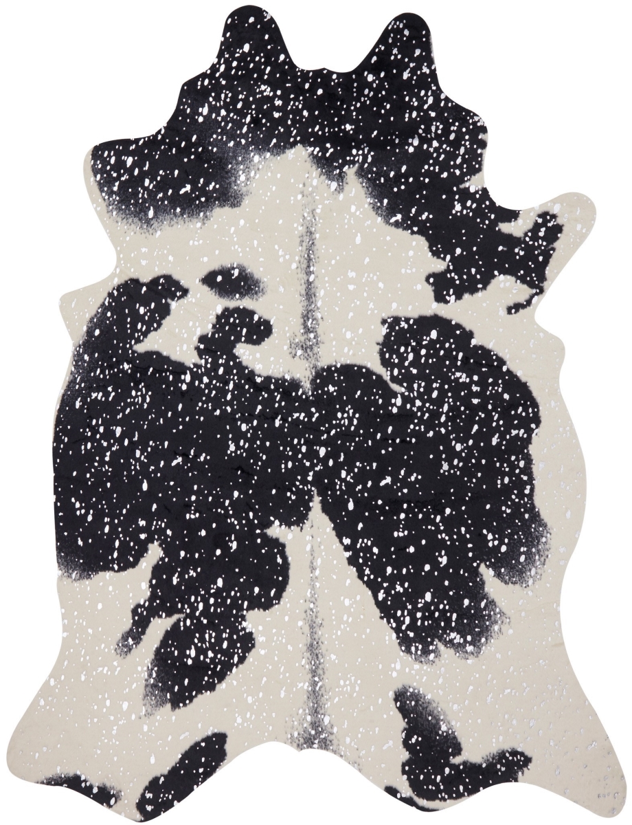 5-6 ft. x 6 in. Contemporary Bryce Rug - Black & Silver