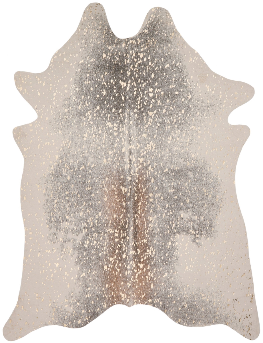 6-8 ft. x 2 in. Contemporary Bryce Rug - Pewter & Gold