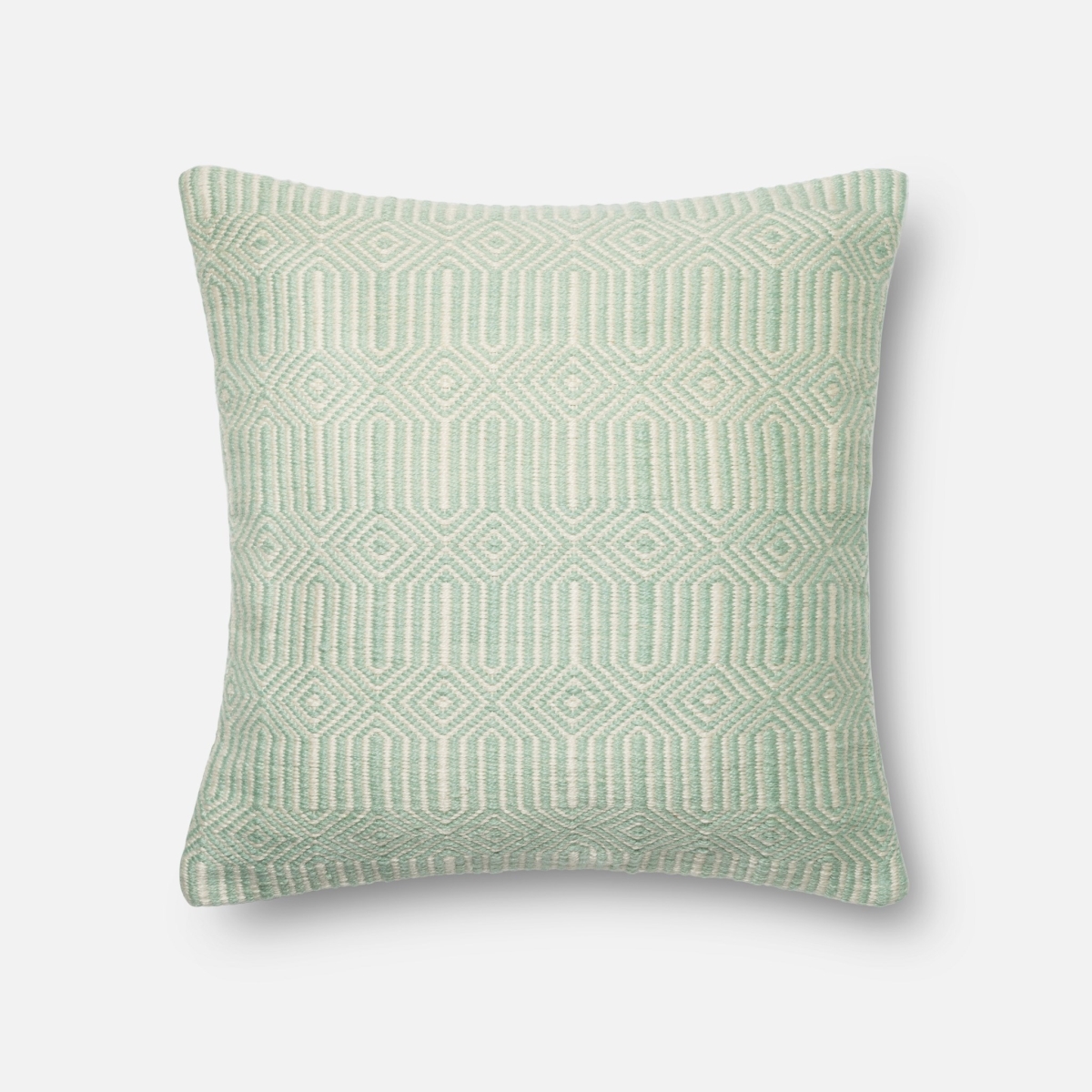 22 x 22 in. Decorative Pillow Cover - Aqua & Ivory