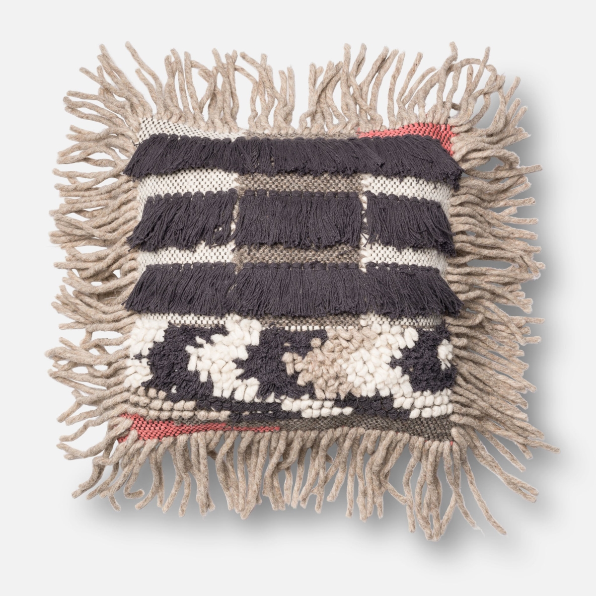 DSETP0093GYMLPIL1 18 x 18 in. Contemporary Down Insert Decorative Pillow - Grey & Multi