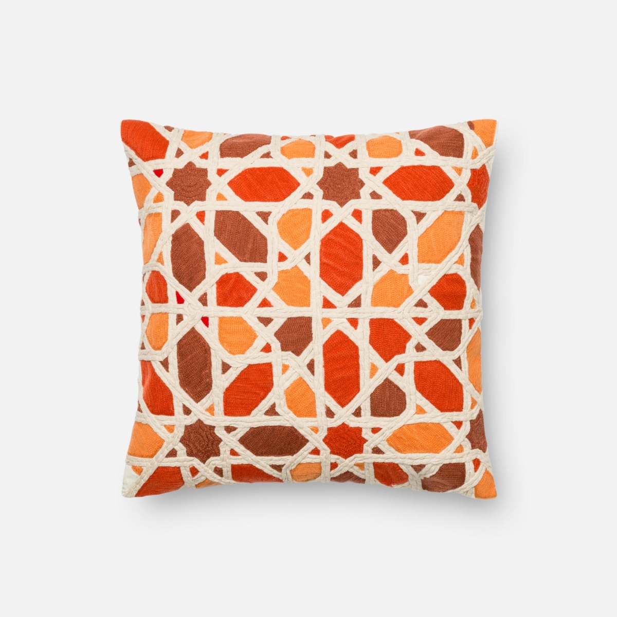 DSETP0301ORREPIL1 18 x 18 in. Decorative Down Filled Pillow with Cover, Orange & Red