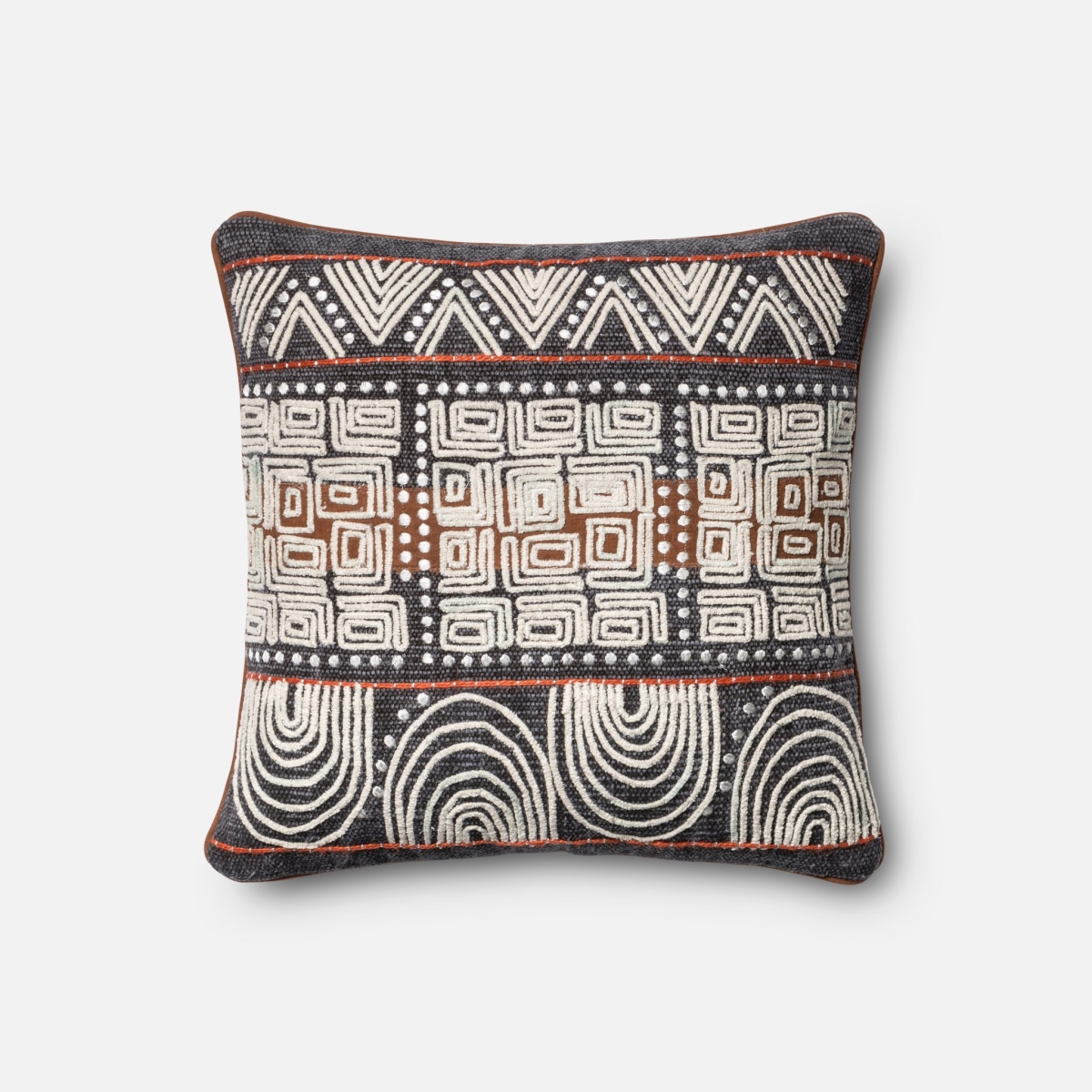 P086P0379BBRUPIL1 18 x 18 in. Pillow Cover, Blue & Rust