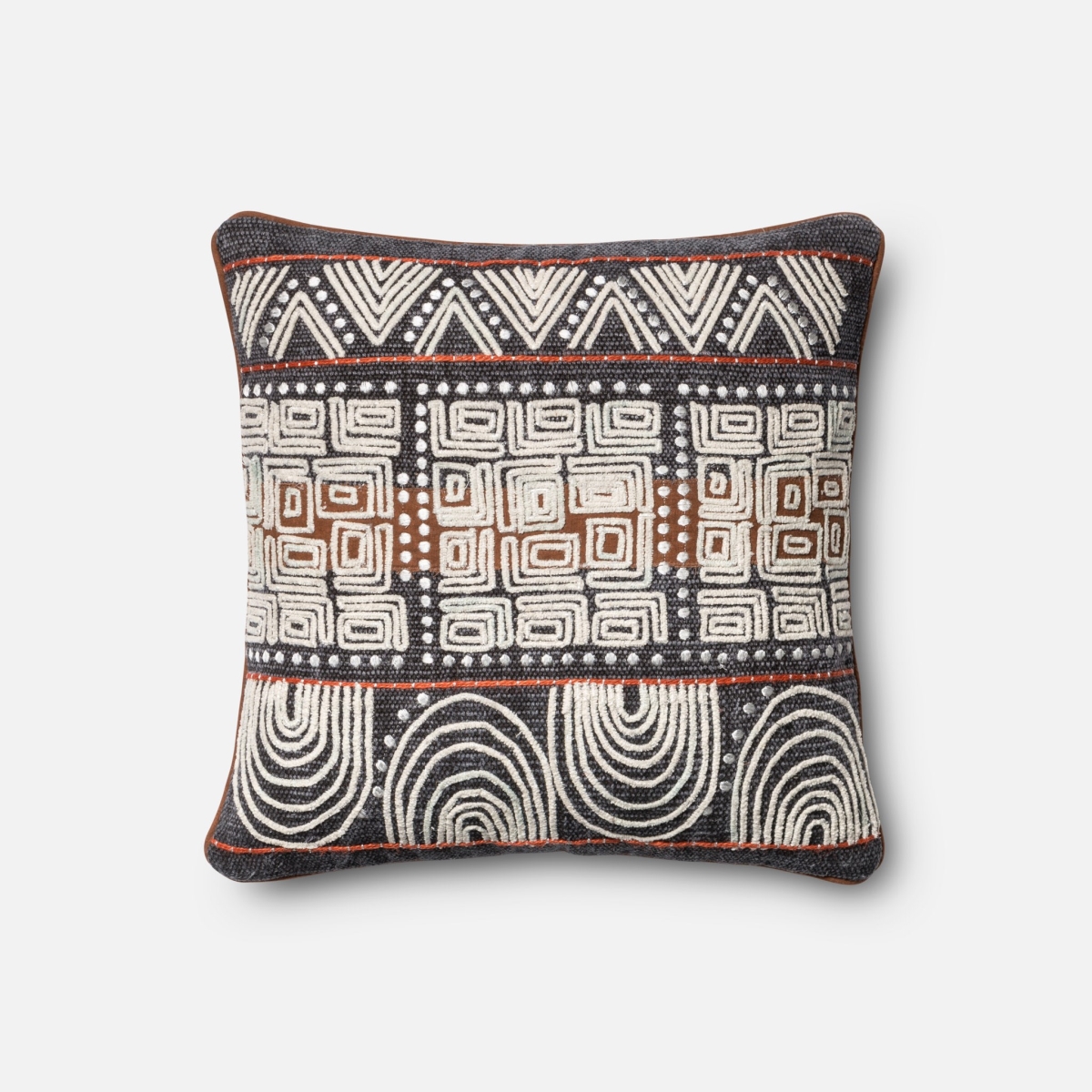 Picture of Loloi Rugs PSETP0379BBRUPIL1 18 x 18 in. Decorative Poly Filled Pillow with Cover&#44; Blue & Rust