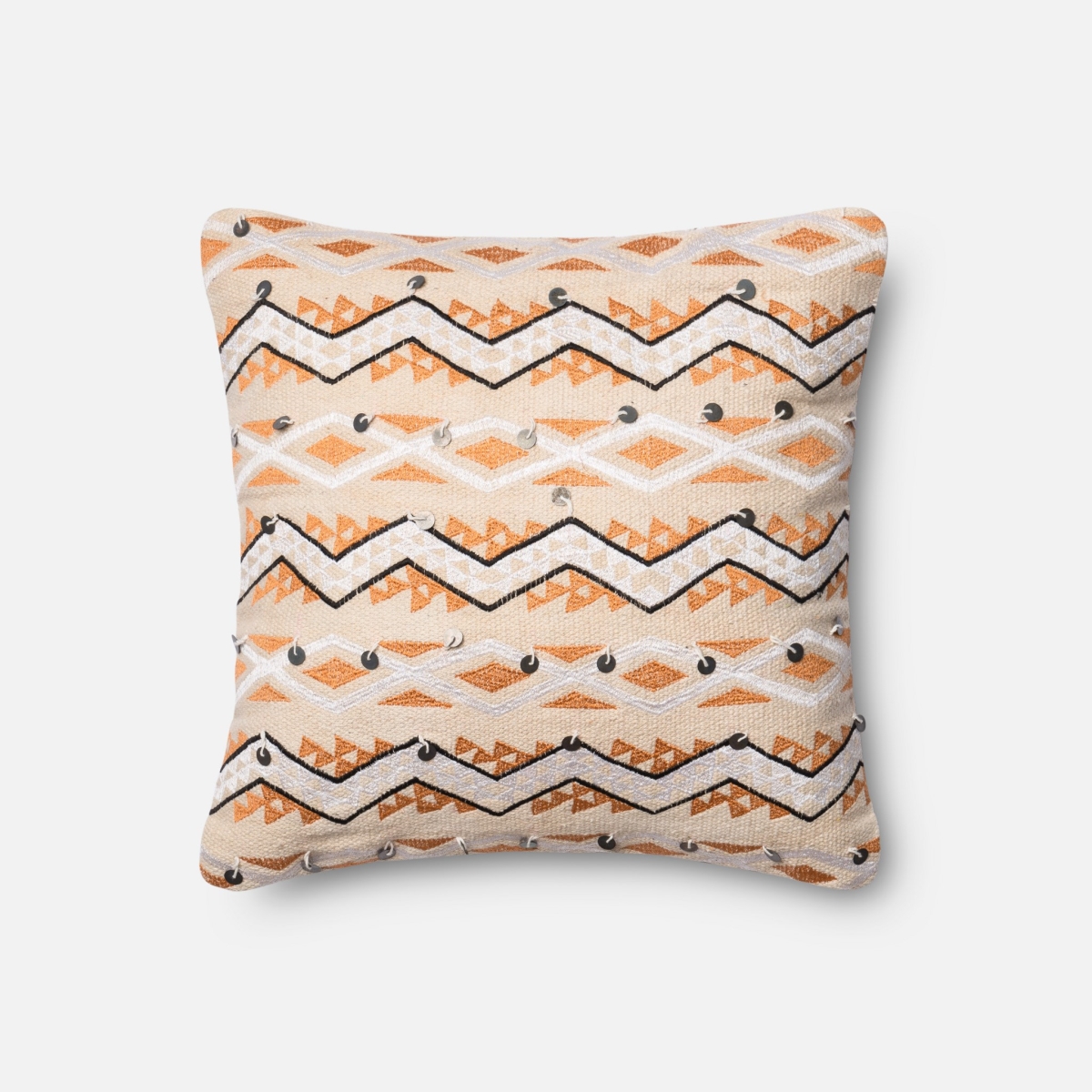 Picture of Loloi Rugs PSETP0401ORIVPIL1 18 x 18 in. Decorative Poly Filled Pillow with Cover&#44; Orange & Ivory