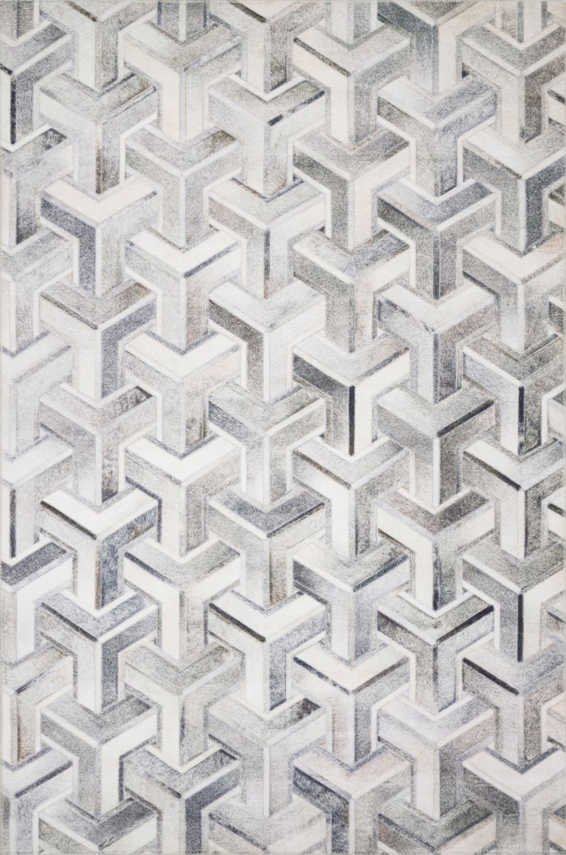 Maddox Area Rug - Silver & Ivory - 2'6in. x 7'6in. - Soft Polyester