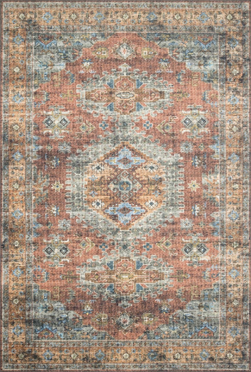Skye Area Rug - Terracotta & Sky