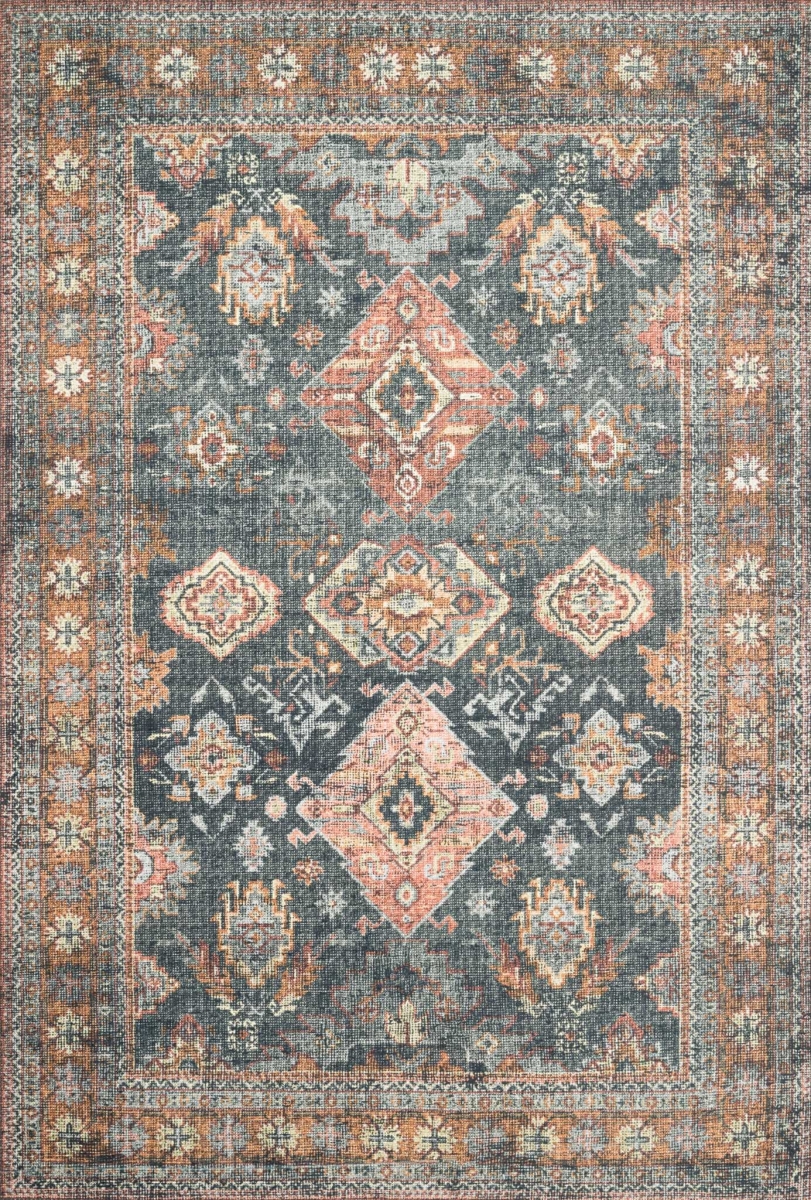 Skye Area Rug - Sea & Rust
