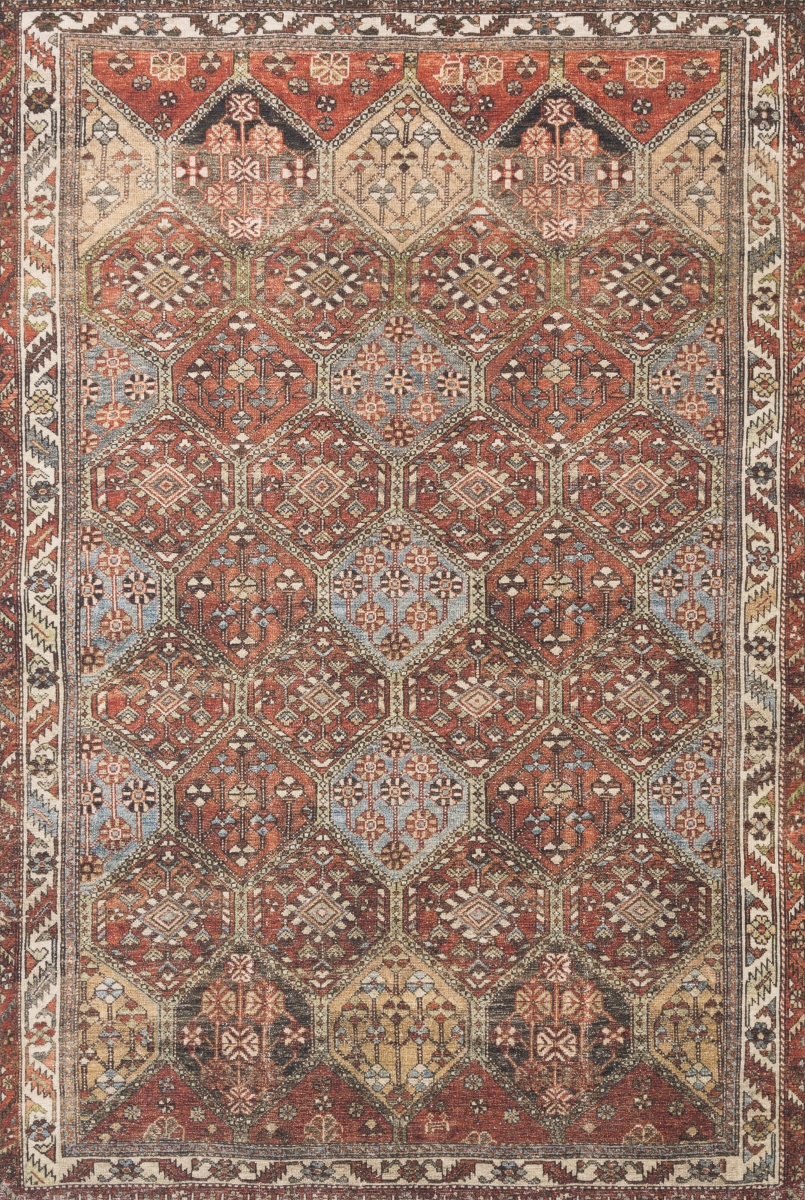 LORELQ-16SQML5076 5 ft. x 7 ft. 6 in. Loren Traditional Hand-Knotted Rug, Spice & Multicolor