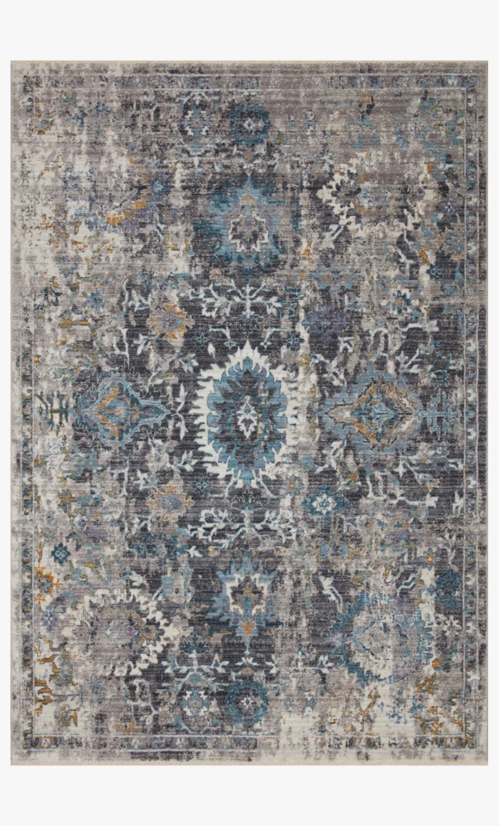 SAMRSAM-02GYML7AA0 7 ft. 10 in. x 10 ft. Samra Gray & Multi Color Transitional Power Loomed Rug