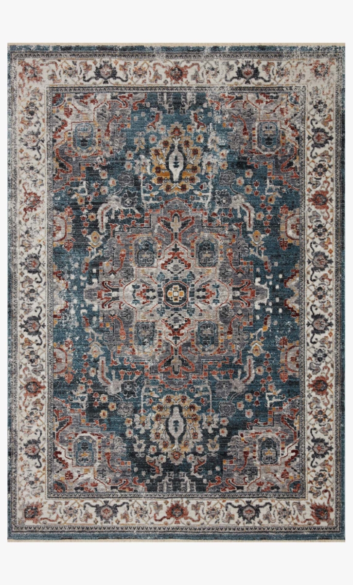 SAMRSAM-04SLML160S 18 x 18 in. Samra Slate & Multi Color Transitional Power Loomed Rug