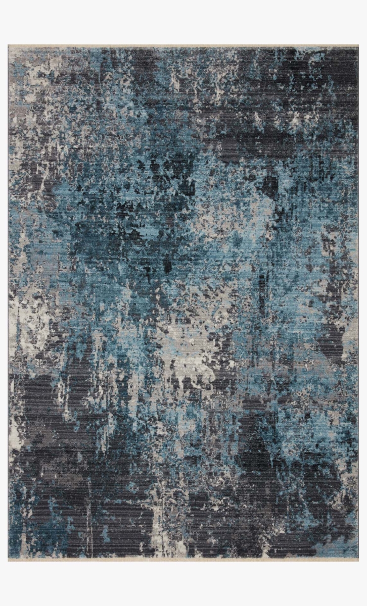 SAMRSAM-06CCSC160S 18 x 18 in. Samra Charcoal & Sky Transitional Power Loomed Rug